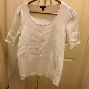Talbots white knit top